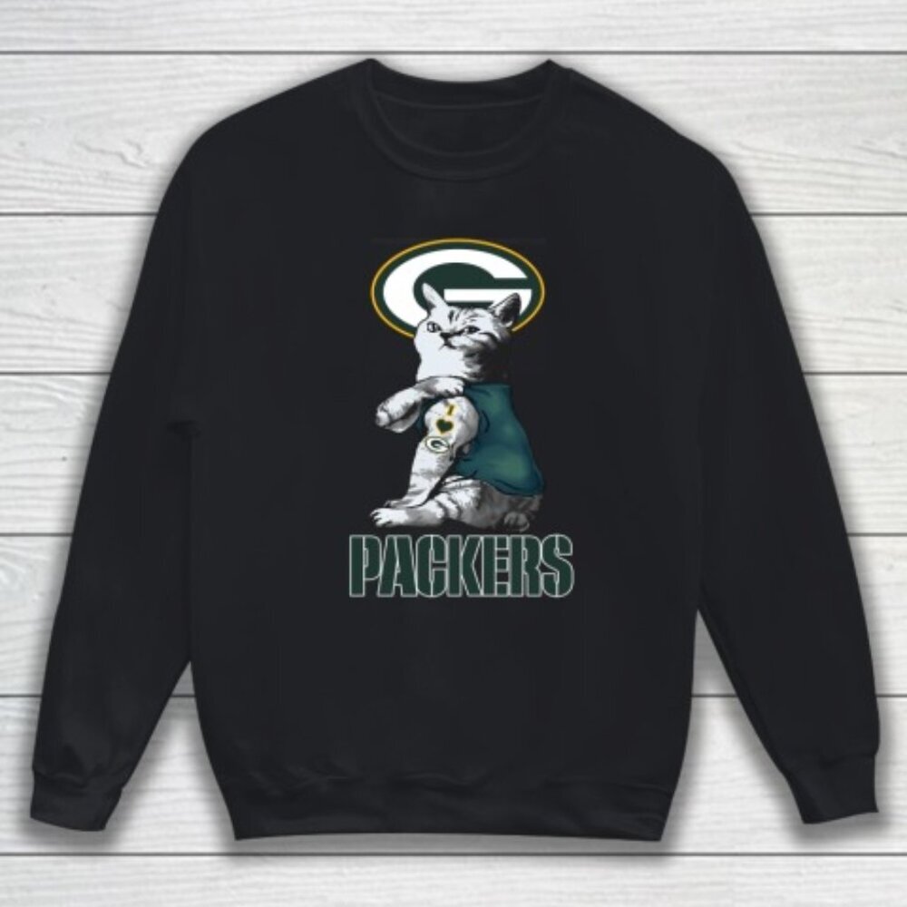 NFL Football My Cat Loves Green Bay Packers Sweatshirt Fan Gift Unisex Apparel